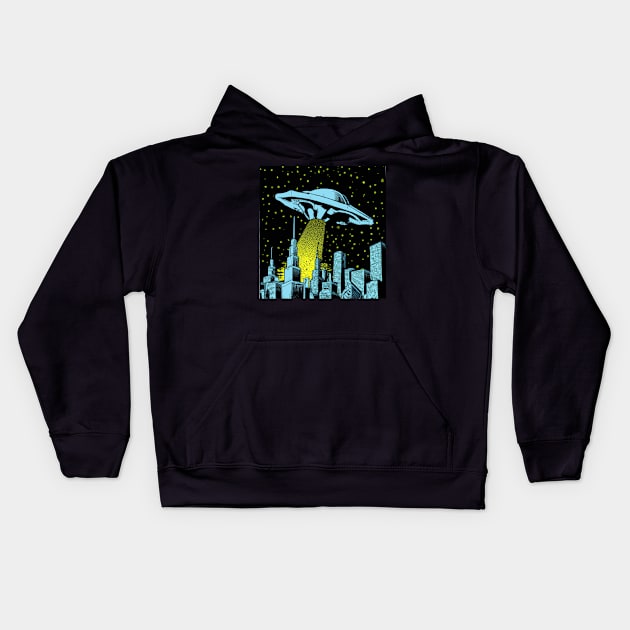 Flying Saucer Attack Kids Hoodie by Starbase79